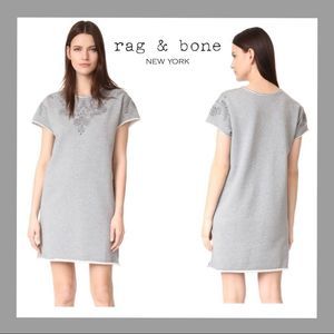 Rag and Bone French Terry Embroidered Eyelet Dress